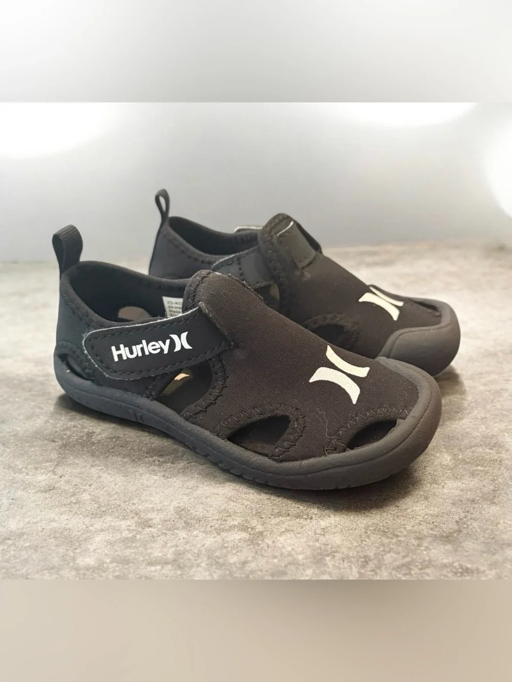 Hurley Kona Black Water Shoes - Toddler Size 7 Hook & Loop Closure